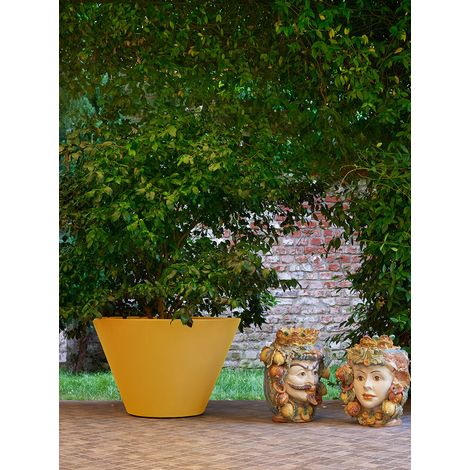 X-Pot Arancione - Ø 56 / 33 Vaso decorativo in polietilene originale Slide colorato giardino di design esterno interno bar ristorante hotel