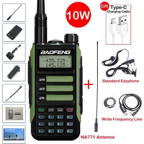 Talkies Walkies,Baofeng UV-16 IP68 Étanche 50Km Longue Distance Bi-bande 136-174-400-520MHz Talkie-walkie UV-5R - TC-Earp-Cable-771