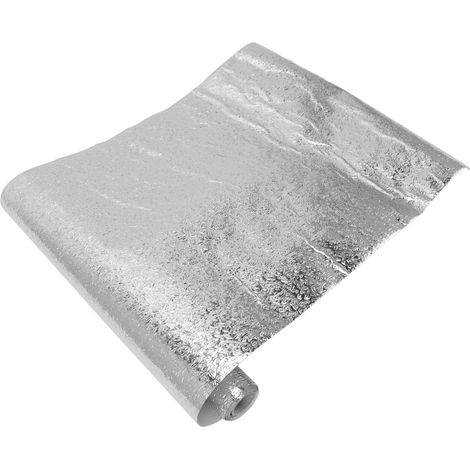 Papier peint autocollant imperméable et résistant à l'huile, en feuille d'aluminium, pour tiroirs, placards et comptoirs de cuisine, couleur argent, 30 cm x 2 m / 11,8 x 78,7 pouces (1/5)