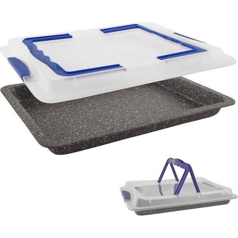 Bandeja de horno de granito con tapa GRANDE 43x29x7 cm (1/3)