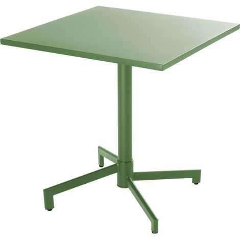 Table de jardin bistrot avec plateau rabattable 70cm vert cactus - Palavas (1/5)
