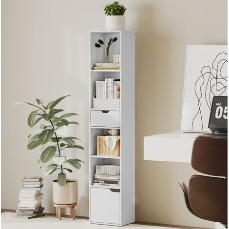 Mueble de almacenaje con cajón y armario blanco OKMYHOME (1/5)