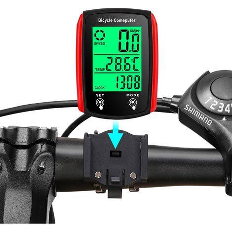 Compteur de vitesse vélo - Odomètre ordinateur bord - Étanche écran LCD - Multifonction suivi précis (1/5)
