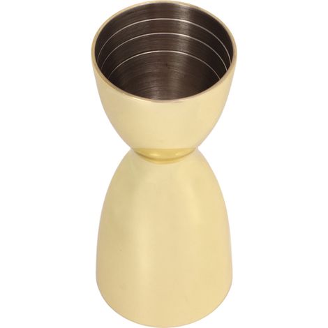 Doseur double à cocktails en acier inoxydable, verre doseur à vin en forme de U plaqué or, pour barman (1/5)