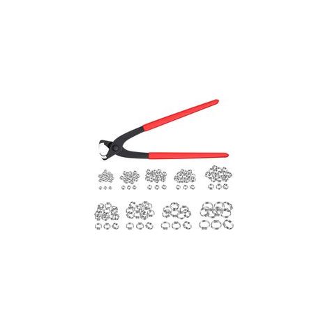 Kit d'Outils de Sertissage 130pcs Pince Colliers de Serrage 6-21mm en Acier Inoxydable Pince de Serrag Anneaux de Serrage de Sangle Pinces de Serrage d'Oreille Pince Tuyau de Serrage (1/5)
