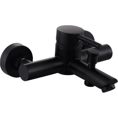 Rubinetto per bagno ultra moderno nero opaco miscelatore orientabile per vasca (1/4)