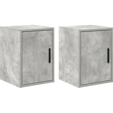 Lote de 2 armarios de pared para garaje almacenamiento práctico 30 x 30 x 41 cm madera contrachapada gris hormigón 020051407 (1/5)