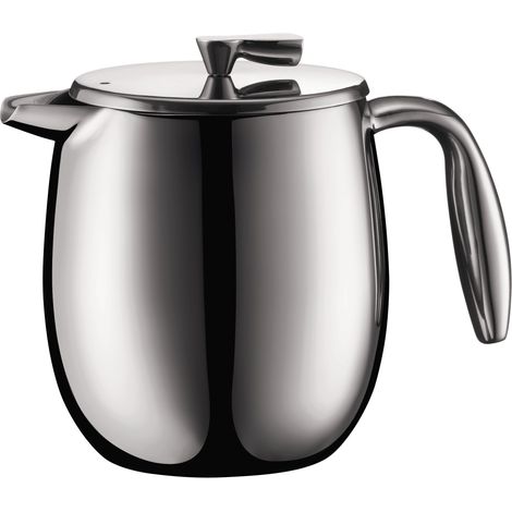 Cafetière à Piston Double Paroi - 0,5L / 4 Tasses - Acier Inoxydable Mat - Passe au Lave-Vaisselle