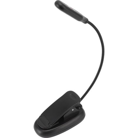 Lampe de table LED à pince, rechargeable par USB, avec bouton de commande et 3 sources lumineuses. (1/5)
