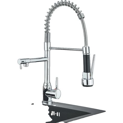 Robinet de cuisine, Bec rotatif, Installation sur plan de travail, chrome (1/2)