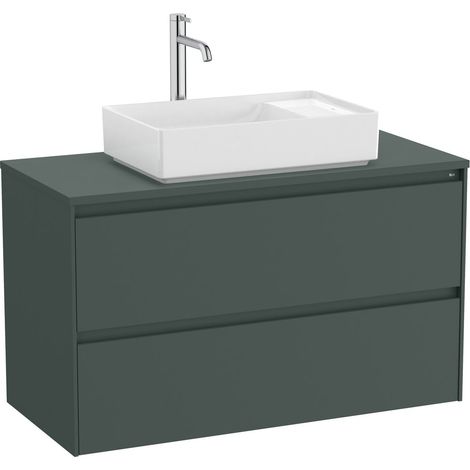 Elément bas avec deux tiroirs pour vasque à poser ONA - ROCA Couleur : Vert mat (1/3)