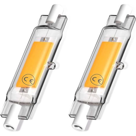 5W R7s 78MM Ampoule LED de J78 COB filament, 500 lumens 360 degrés, ampoule halogène 30W 48W 50W équivalent, parfait pour maison, cuisine, pièce, balcon, bureau etc(2pcs, Lumière du jour 4000K) [Class