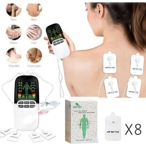 SMT Électrostimulateur Tens Anti Douleur, Massage Electrode, pour Le Dos, Le Stress sciatique et Les douleurs Musculaires, 8 Pads (1/4)