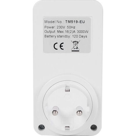 Prise de minuterie programmable numérique TM519, 220 V/120 V, minuterie 7 jours, minuterie 12/24 heures. (1/3)