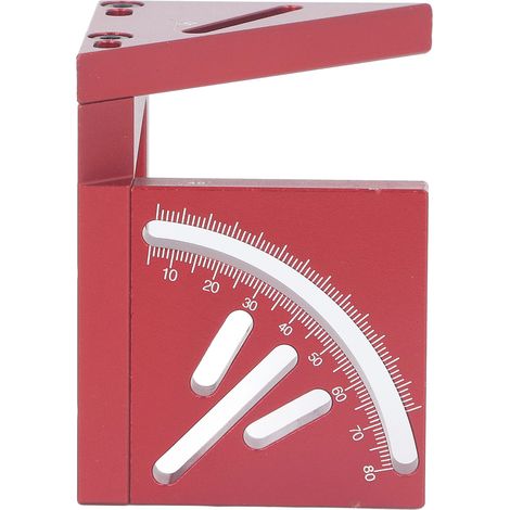 Règle de mesure multi-angles 3D 45°/90°, règle de traçage, équerre de travail du bois en alliage d'aluminium, rapporteur (1/5)