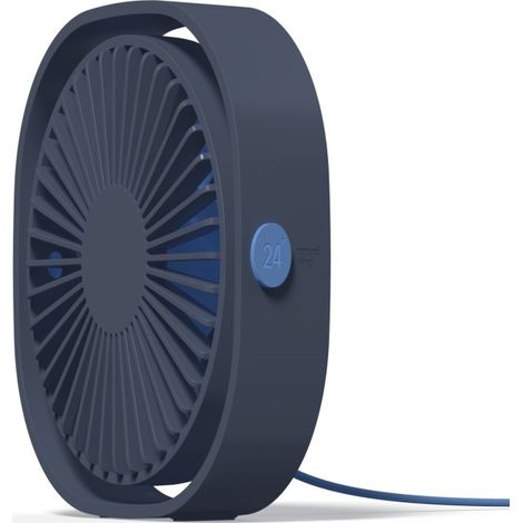 Mini ventilateur USB de bureau populaire et transfrontalier, 3 vitesses, rotation à 360°, bleu, idéal pour les étudiants. (1/5)