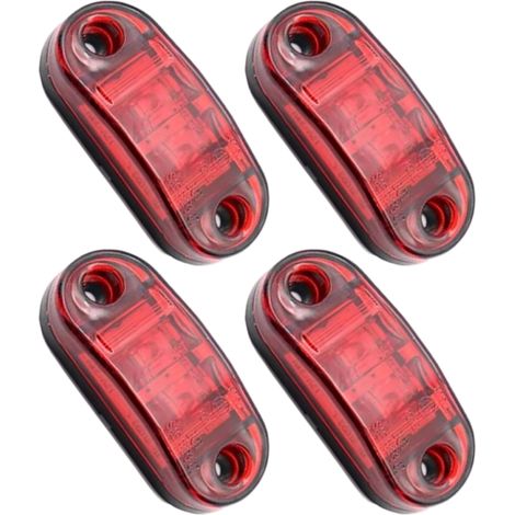 4pcs LED side sign Light 12V / 24V avant et arrière lampe indicateur étanche position sidelight pour caravane, fourgon, camion, remorque, voiture, bateau de bus, rouge (1/5)