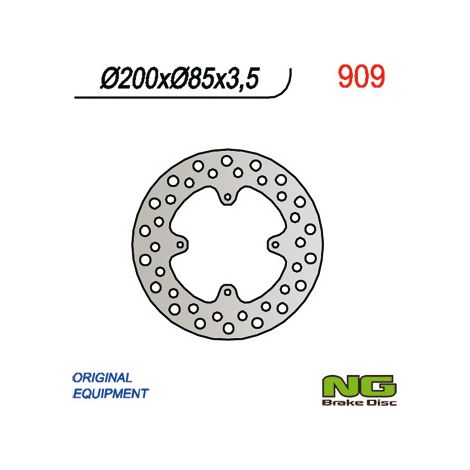 Disco de freno trasero Suzuki RM 85 2005-2020 200 mm 6x6,5 mm 3,5 mm