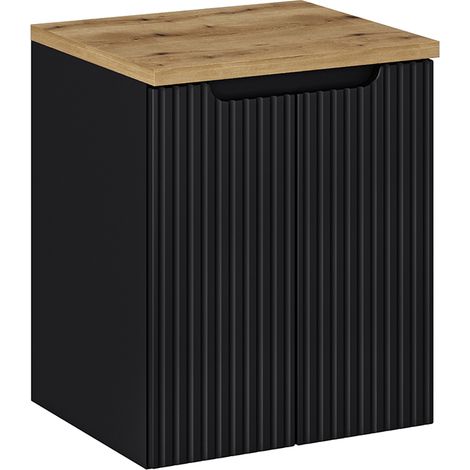 Mobile bagno senza lavabo Riva nero e marrone 50cm