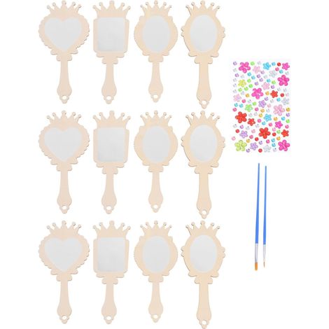 Miroir Bois Soyeux pour Loisirs Créatifs Miroir Vierge Brut à Peindre pour Garçon Fille et Décoration Maison (1/5)