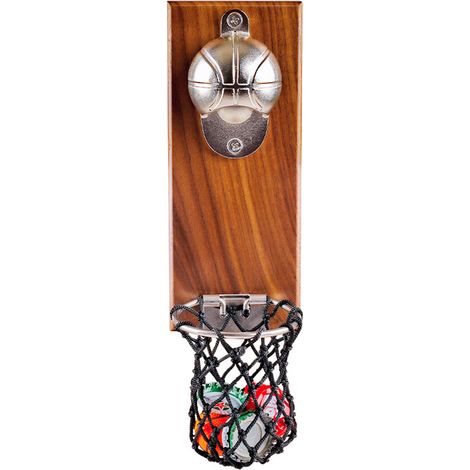 Ouvre-bouteilles Murale En Bois Vintage Avec Récupérateur De Capsules - Pour Cuisine Bar Terrasse - 1 Pièce (1/5)