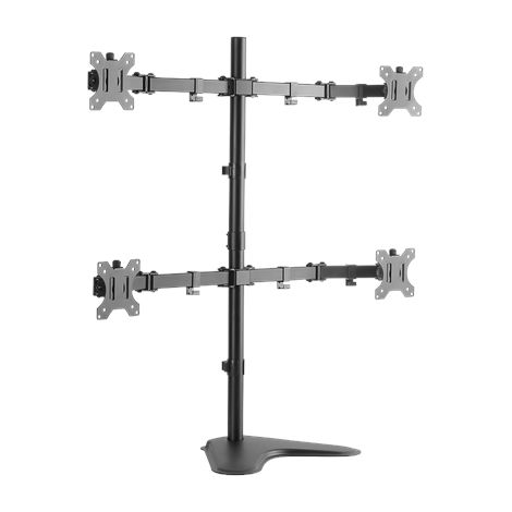 Supporto da scrivania per quattro monitor Logilink BP0046 da 13" a 32" Supporto da scrivania BP0046 13-32" Peso massimo (capacità) Capacità di carico di ciascun braccio: Max. 8 kg Nero (1/5)