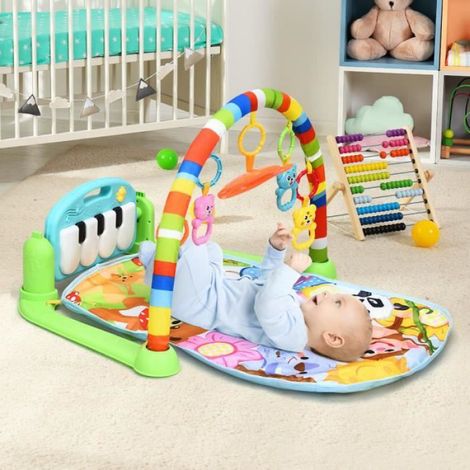 Tapis d’Éveil Bébé Musical Evolutif avec Jouet Amovible, Piano Pivotant, Lumière, pour Bébé de 0-3 Ans (1/4)