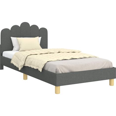 Children's Bed Frame with Headboard Dark Grey 90 x 200 cm vidaXL