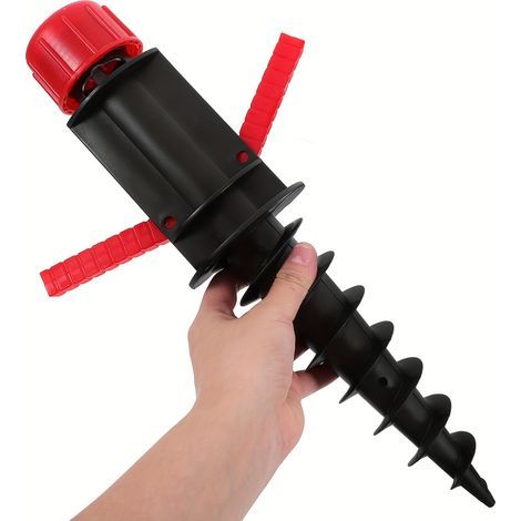 Beach umbrella accessories, spiral camping umbrella holder, sturdy, black and red (1/5)