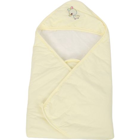 Couverture bébé douce en coton avec motif cartoon adorable pour nouveau-né - Jaune (1/5)