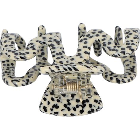 Pince à cheveux femme élégante et simple, accessoire cheveux pour lavage visage et maquillage, motif léopard beige noir (1/5)