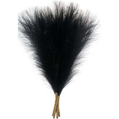 Erba artificiale nera della pampa, 45 cm (18 pollici), decorazione per interni, ornamento con piume (1/4)