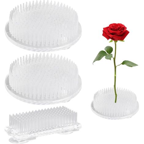 Juego de 3 arreglos florales con ventosas, soporte fijo para flores, arreglos florales redondos y cuadrados, adecuados para ramos caseros.