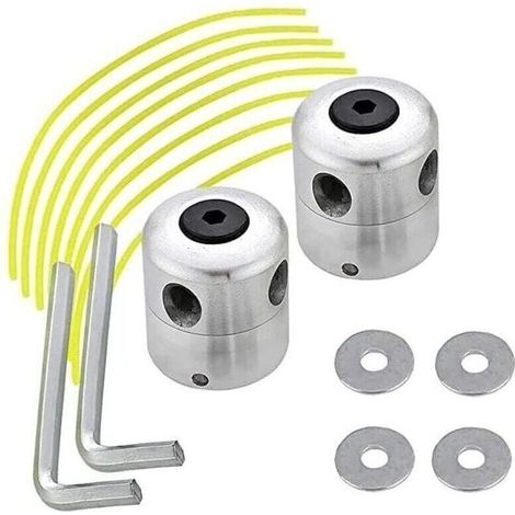 Set of 2 universal aluminum trimmer heads, double spool nylon line, lawnmower accessories, suitable for lawnmowers, trimmers, garden, lawn, patio (1/4)