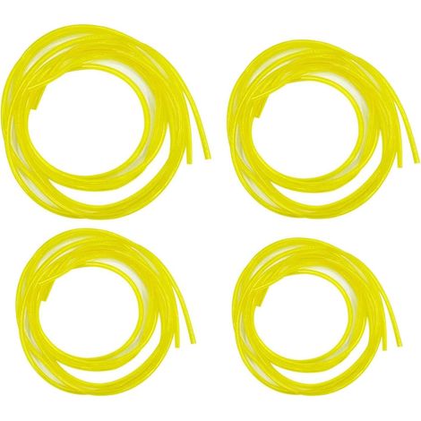 4 Tuyaux d'Essence Universels Longueur 1 m,Conduite de Carburant Transparente Jaune pour Souffleur,Coupe-bordure,Tronçonneuse et Tondeuse à Gazon (1/5)