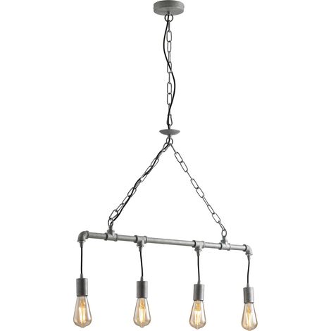 Lampadario a sospensione 4 luci in metallo Amarcord 4 - Grigio