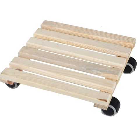 Holzrollständer für Zimmerpflanzen Quadratisch - Natur (1/3)
