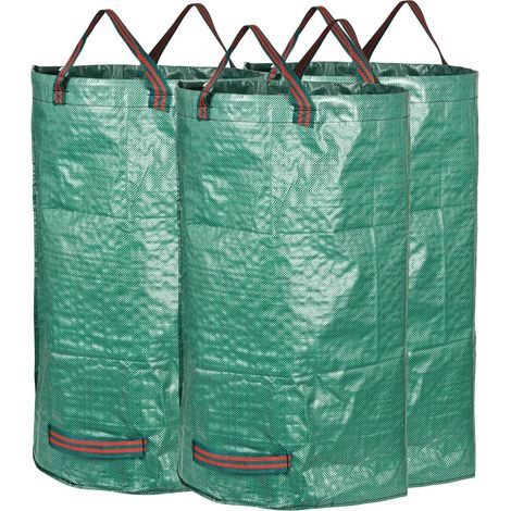 3x sacs de jardin 120L indéchirables - Lot de 3 Sac à déchets de jardin 120 L - 50kg max - 3 poignées renforcées - réutilisables et résistants (1/5)