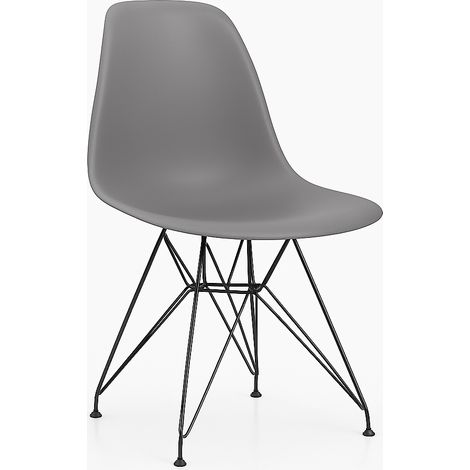 ORION91 Silla STELLA Estructura Cromada Asiento Polipropileno Color  Gris – 48 x 41 x 82 cm Comedor Oficina Salón Teletrabajo Cocina - SpazioLuzio (1/5)
