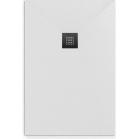 Swiss Aqua Technologies Alek Rechteckige Duschwanne 100x90 cm mit Siphon, aus Gussmarmor, Weiß (SATALEK10090B-S)