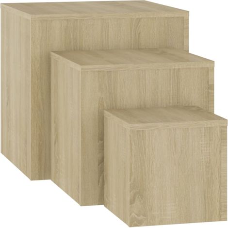 Tables d'appoint 3 pcs Chêne Sonoma (1/5)