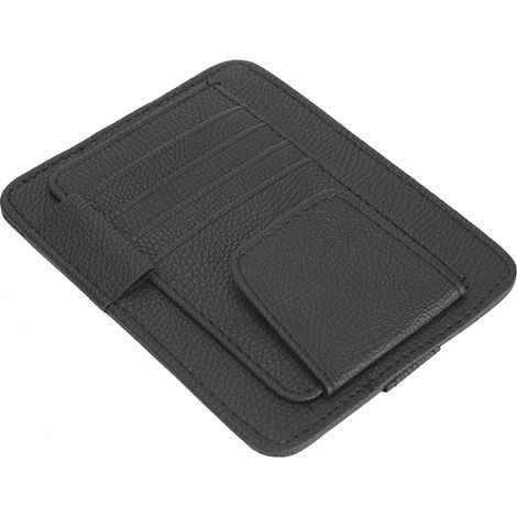 Organiseur de visière de voiture multifonction, pochette de rangement pour pare-soleil, étui à cartes et billets, sac de rangement pratique (1/5)