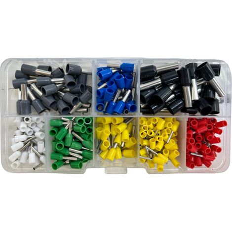 Set Terminali Elettrici Connettori a Crimpari Capicorda Preisolati Puntali 300PZ (1/5)