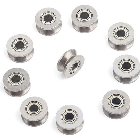 10pcs V624ZZ V-Groove Steel Ball Bearings Mini Ball Bearings Linear Guide Rail Bearings 4x13x6mm (1/5)