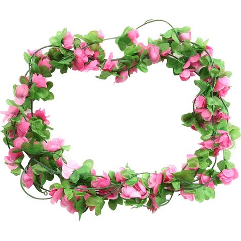 Guirlande De Roses Artificielles - Vigne Florale En Soie Et Plastique - Décoration Murale Pour Mariage Et Maison - Lot De 1 (1/5)