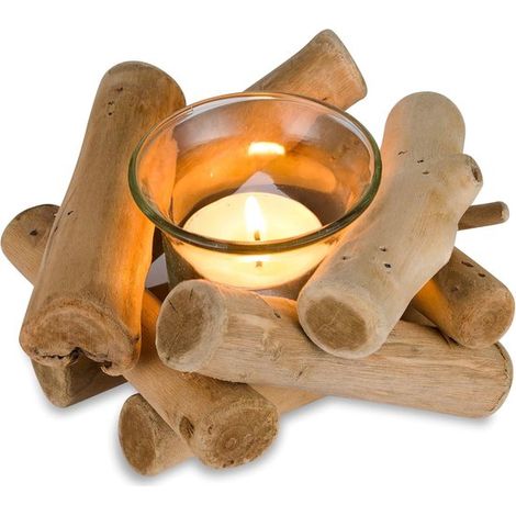 Portacandele in vetro fatto a mano, stile rustico costiero, per la decorazione della casa, decorazione nuziale fatta a mano (1/5)
