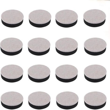 Lot de 16 cales noires EVA/feutre 6x1,65 cm pour pieds de tables, chaises, lits. (1/5)