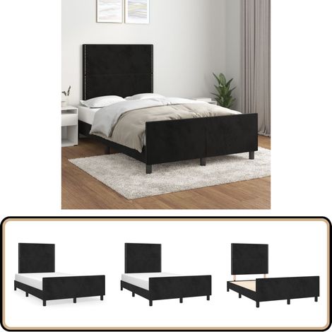 Bettgestell ohne Matratze Schwarz 120x200 cm Samt - Samtsofa - Doppelbett - Boxspringbetten - Hochbett - Lattenrost
