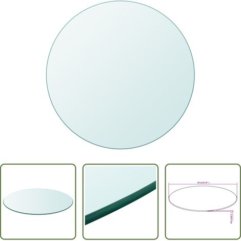 Table de jardin -  Dessus de table ronde en verre trempé 300 mm (1/5)