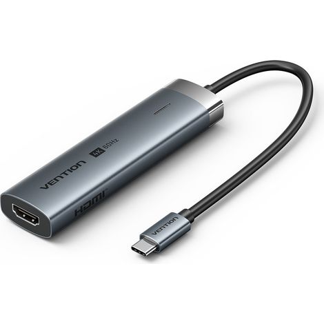 Hub USB-C 5-en-1 Vention 100 W PD 5 Gbit/s 4K à 60 Hz Argent (1/2)